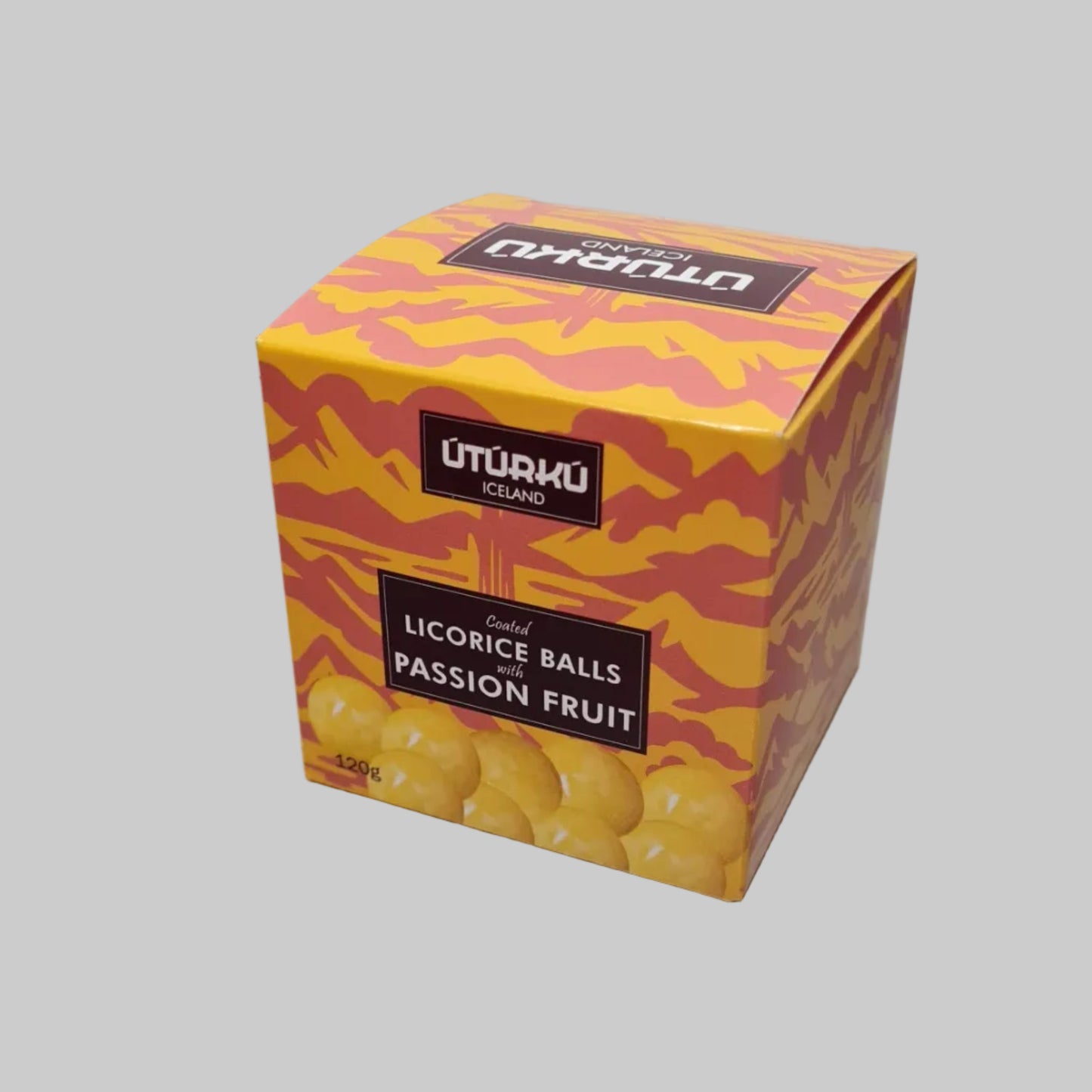 ÚTÚRKÚ súkkulaðihjúpaður saltlakkrís með passion fruit 120g
