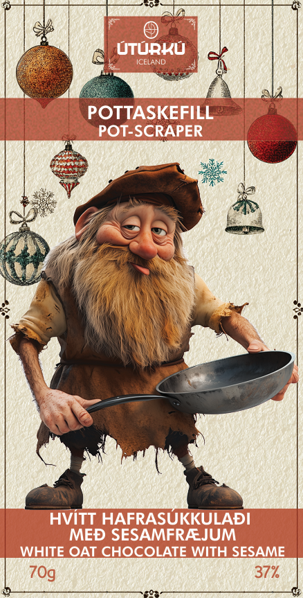 Pottaskefill hvítt hafrasúkkulaði með sesamfræjum, vegan, 70g