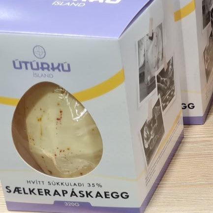 ÚTÚRKÚ páskaegg - hvítt súkkulaði - 320g