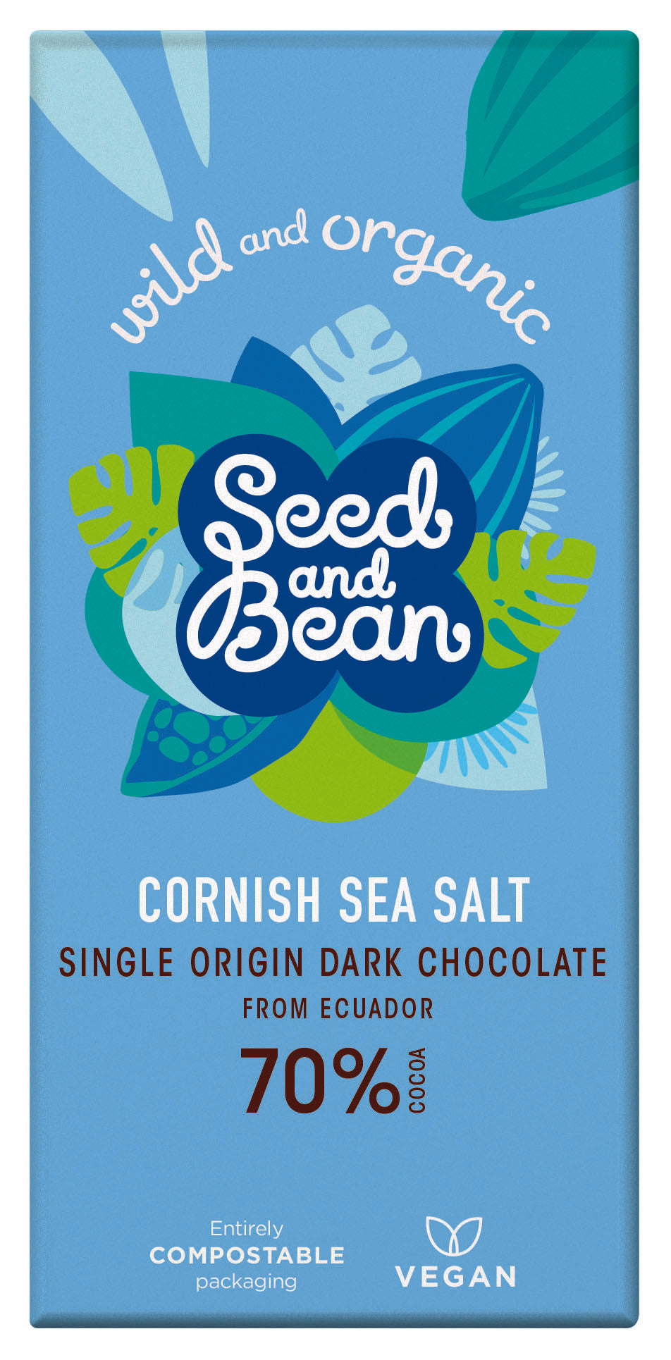 Organic Seed & Bean 72% dökkt súkkulaði með sjávarsalti. Vegan. 86g.