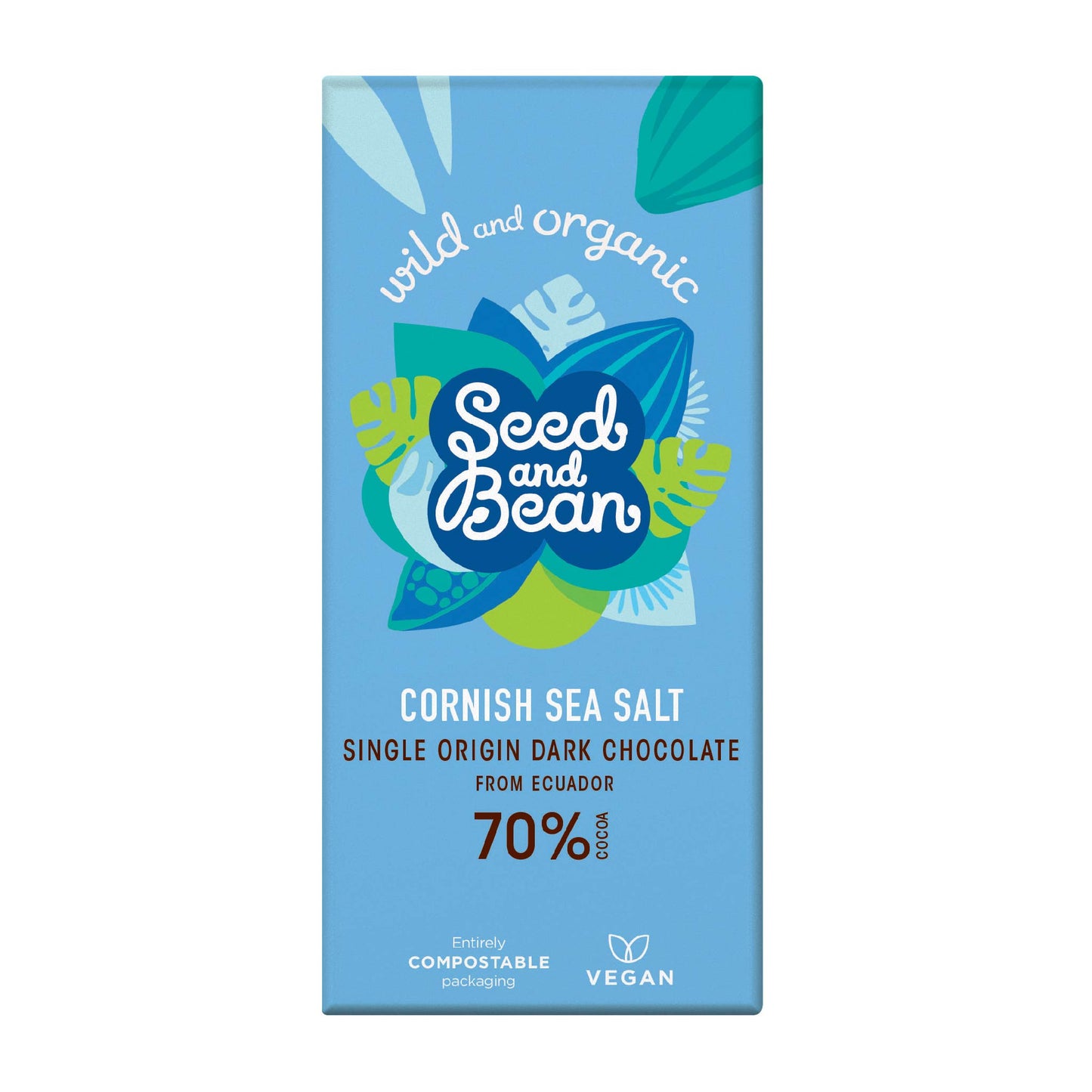 Organic Seed & Bean 72% dökkt súkkulaði með sjávarsalti. Vegan. 86g.