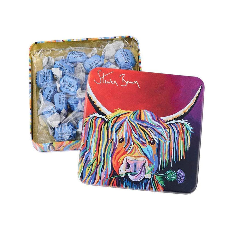 Saltkaramellu fudge molar í málmöskju með mynd af sauðnauti, 200g