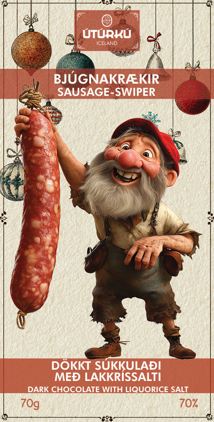 Bjúgnakrækir dökkt súkkulaði með lakkríssalti 70g