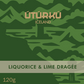 ÚTÚRKÚ súkkulaðihjúpaður saltlakkrís með lime 120g