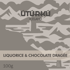 ÚTÚRKÚ súkkulaðihjúpaður saltlakkrís með anís 100g
