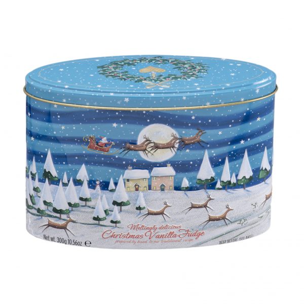 Christmas Night Scene Vanilla Fudge Tin 300g